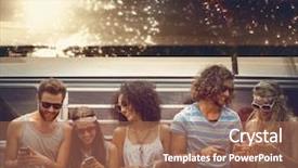  Presentation with sunset - Cool new slides with beautiful day against colourful fireworks backdrop and a violet colored foreground