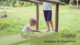  Presentation with beautiful nature in twilight - Colorful slides enhanced with beautiful day for kids vacation in nature backdrop and a mint green colored foreground