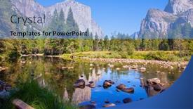  Presentation with water park - Beautiful PPT theme featuring beautiful-day-in-the-park backdrop and a light blue colored foreground