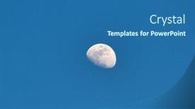  Presentation with moon - Audience pleasing presentation theme consisting of beautiful-day-with-moon backdrop and a ocean colored foreground