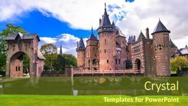  Presentation with medieval - Presentation theme consisting of beautiful-de-haar-medieval-catsle background and a tawny brown colored foreground