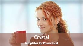  Presentation with deaf - PPT layouts consisting of beautiful deaf woman drinking coffee background and a tawny brown colored foreground