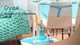  Presentation with hanukkah - PPT layouts enhanced with beautiful decor for hanukkah on stool in living room closeup background and a light blue colored foreground