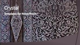  Presentation with decorate - PPT theme with thai design - beautiful decorate door at wat background and a dark gray colored foreground