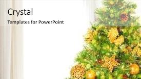  Presentation with christmas tree - Theme enhanced with beautiful decorated christmas tree background and a white colored foreground