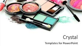  Presentation with cosmetic - PPT theme having beautiful decorative cosmetics isolated background and a white colored foreground