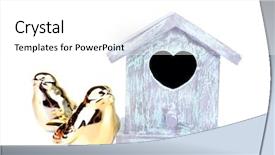  Presentation with white house - Amazing PPT layouts having beautiful decorative small bird house backdrop and a white colored foreground