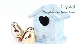  Presentation with white house - PPT theme enhanced with beautiful decorative small bird house background and a sky blue colored foreground