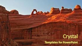  Presentation with national - Cool new PPT theme with beautiful-delicate-arch-in-arches backdrop and a tawny brown colored foreground