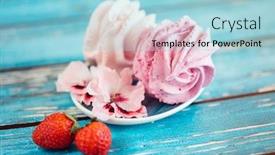  Presentation with dessert - Amazing slides having beautiful-delicious-dessert-zephyr backdrop and a light blue colored foreground