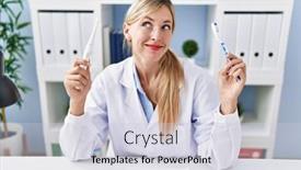  Presentation with ordinary - Presentation theme with beautiful-dentist-woman-holding-ordinary background and a lemonade colored foreground