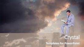  Presentation with kids reading book - Audience pleasing slide deck consisting of beautiful depiction - businessman reading book while sitting backdrop and a  colored foreground