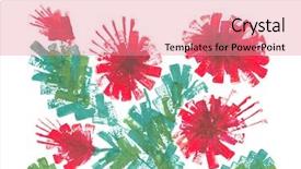  Presentation with brush - Audience pleasing presentation theme consisting of beautiful depiction - drawing by brush isolated backdrop and a coral colored foreground