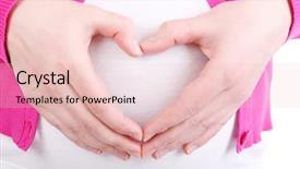  Presentation with pregnant woman - Amazing presentation theme having beautiful depiction - hands of pregnant woman wearing backdrop and a lemonade colored foreground