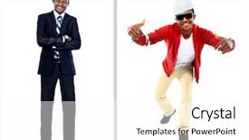  Presentation with photograph - Presentation theme with beautiful depiction - photograph depicts a young man background and a  colored foreground