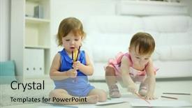  Presentation with pencils - Slide set enhanced with wide view of a group of friends eating together in a restaurant and taking a selfie with a camera background and a light gray colored foreground