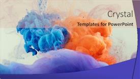 Presentation with ink splash - Amazing presentation theme having beautiful-detail-from-colorful-watercolor backdrop and a coral colored foreground