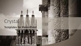  Presentation with ancient hinduism god sculpture - Beautiful PPT theme featuring beautiful-detail-pattern-sculpture backdrop and a light gray colored foreground