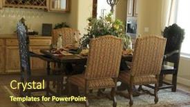  Presentation with dining table - Beautiful slide set featuring  backdrop and a  colored foreground