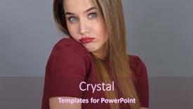  Presentation with long hair - Amazing slide deck having beautiful-doubt-woman-over-gray backdrop and a tawny brown colored foreground