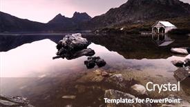  Presentation with dove - Cool new PPT theme with beautiful dove lake landscape backdrop and a tawny brown colored foreground