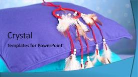  Presentation with dream catcher - Theme enhanced with beautiful dream catcher and pillows background and a light blue colored foreground