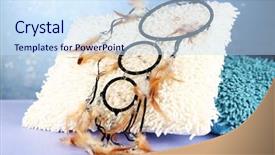  Presentation with dream catcher - Colorful PPT theme enhanced with beautiful dream catcher and pillows backdrop and a sky blue colored foreground