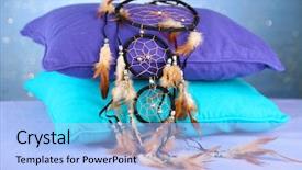  Presentation with dream catcher - Beautiful theme featuring beautiful dream catcher and pillows backdrop and a light blue colored foreground