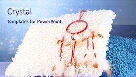  Presentation with dream catcher - Presentation consisting of beautiful dream catcher and pillows background and a sky blue colored foreground