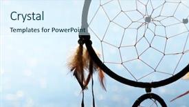  Presentation with dream catcher - Audience pleasing presentation design consisting of beautiful dream catcher on blue backdrop and a sky blue colored foreground