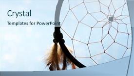  Presentation with dream catcher - Cool new slide set with beautiful dream catcher on blue backdrop and a sky blue colored foreground