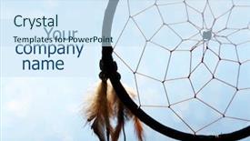 Presentation with dream catcher - Colorful presentation design enhanced with beautiful dream catcher on blue backdrop and a sky blue colored foreground