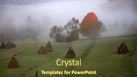  Presentation with autumn morning - Amazing PPT layouts having beautiful-dreamy-autumn-sunrise-rural backdrop and a tawny brown colored foreground