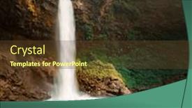  Presentation with waterfall - PPT theme enhanced with beautiful-e-tu-waterfall-laos background and a tawny brown colored foreground