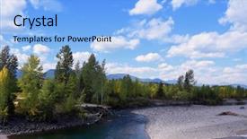  Presentation with montana - Beautiful presentation theme featuring beautiful early fall day backdrop and a  colored foreground