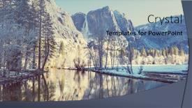  Presentation with yosemite - PPT layouts having beautiful-early-spring-landscapes background and a seafoam green colored foreground