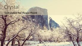  Presentation with yosemite - Colorful theme enhanced with beautiful-early-spring-landscapes backdrop and a lemonade colored foreground