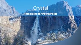 Presentation with yosemite - Audience pleasing PPT theme consisting of beautiful-early-spring-landscapes backdrop and a teal colored foreground