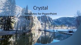  Presentation with beautiful landscapes - PPT theme enhanced with camping winter - beautiful early spring landscapes background and a light blue colored foreground