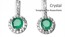  Presentation with emeralds - Slides consisting of beautiful earrings with emeralds isolated background and a white colored foreground