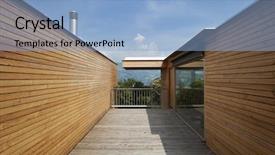  Presentation with outdoors - PPT layouts consisting of beautiful ecologic house outdoors background and a light blue colored foreground