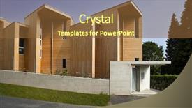  Presentation with outdoors - Theme featuring beautiful ecologic house outdoors background and a tawny brown colored foreground