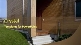  Presentation with outdoors - Audience pleasing PPT layouts consisting of beautiful ecologic house outdoors backdrop and a tawny brown colored foreground
