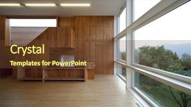  Presentation with eco - Slides with beautiful ecologic house background and a tawny brown colored foreground