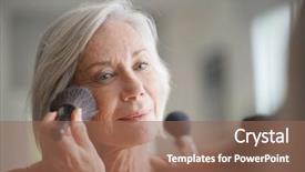  Presentation with elderly - Amazing slides having beautiful elderly woman applying make backdrop and a violet colored foreground