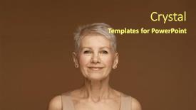  Presentation with elderly - Slide deck having beautiful-elderly-woman and a tawny brown colored foreground