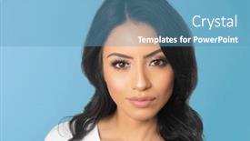  Presentation with beautiful skin - Slide set consisting of beautiful-elegant-clean-simple-headshot background and a teal colored foreground