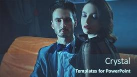  Presentation with luxury lifestyle - Cool new PPT theme with beautiful-elegant-couple-in-fashionable backdrop and a ocean colored foreground