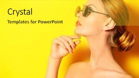  Presentation with bright yellow - Audience pleasing presentation consisting of beautiful elegant lady over bright backdrop and a white colored foreground