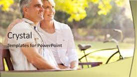  Presentation with elegant - Cool new theme with beautiful elegant mid age couple backdrop and a soft green colored foreground